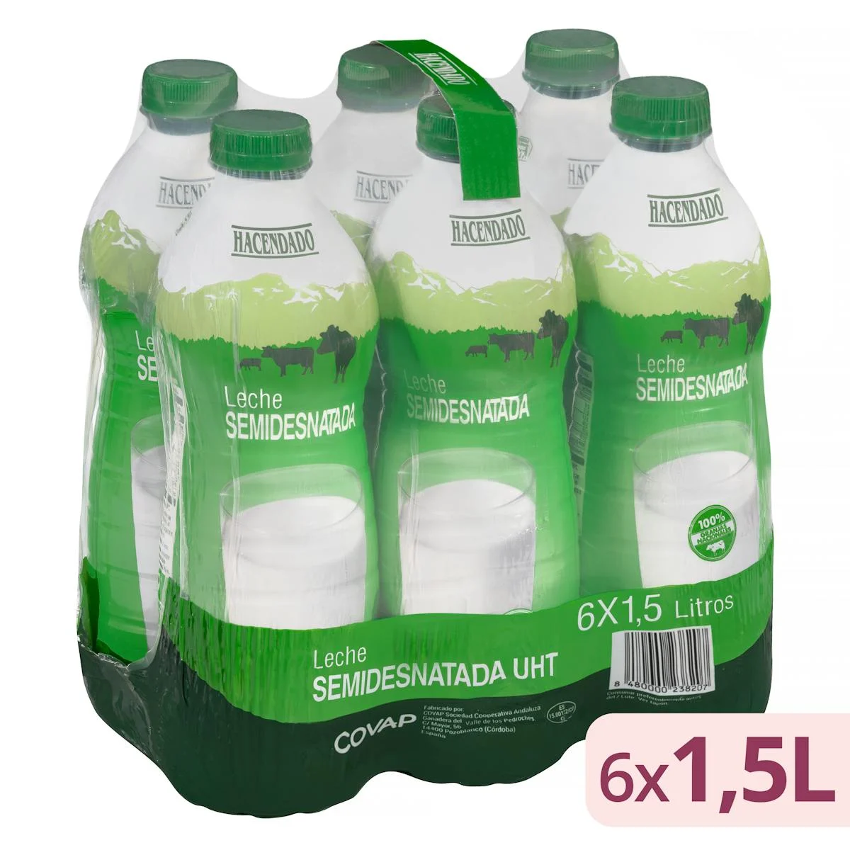Leche semidesnatada Hacendado