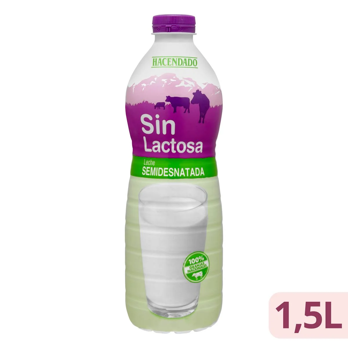 Lait demi-écrémé sans lactose Hacendado