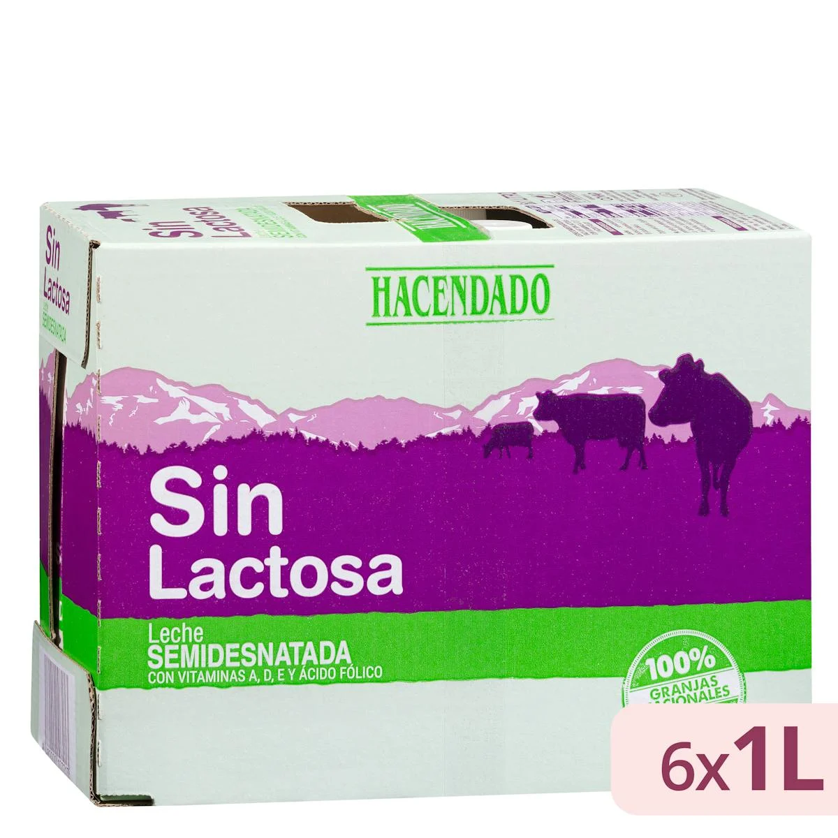 Llet semidesnatada sense lactosa Hacendado