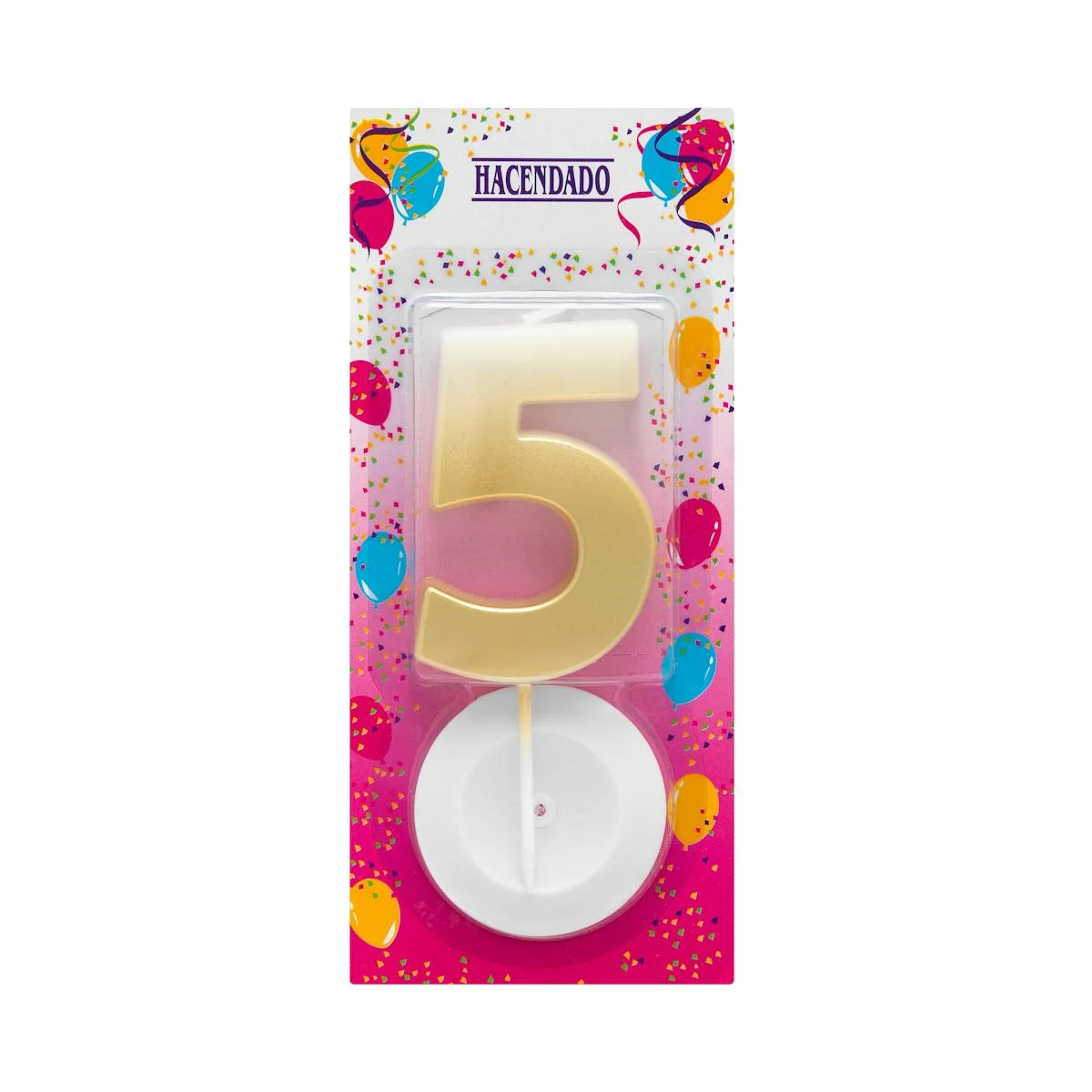 Espelma d'aniversari 5 Hacendado