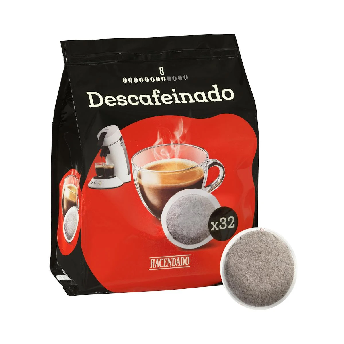 Natural decaf coffee pods Hacendado