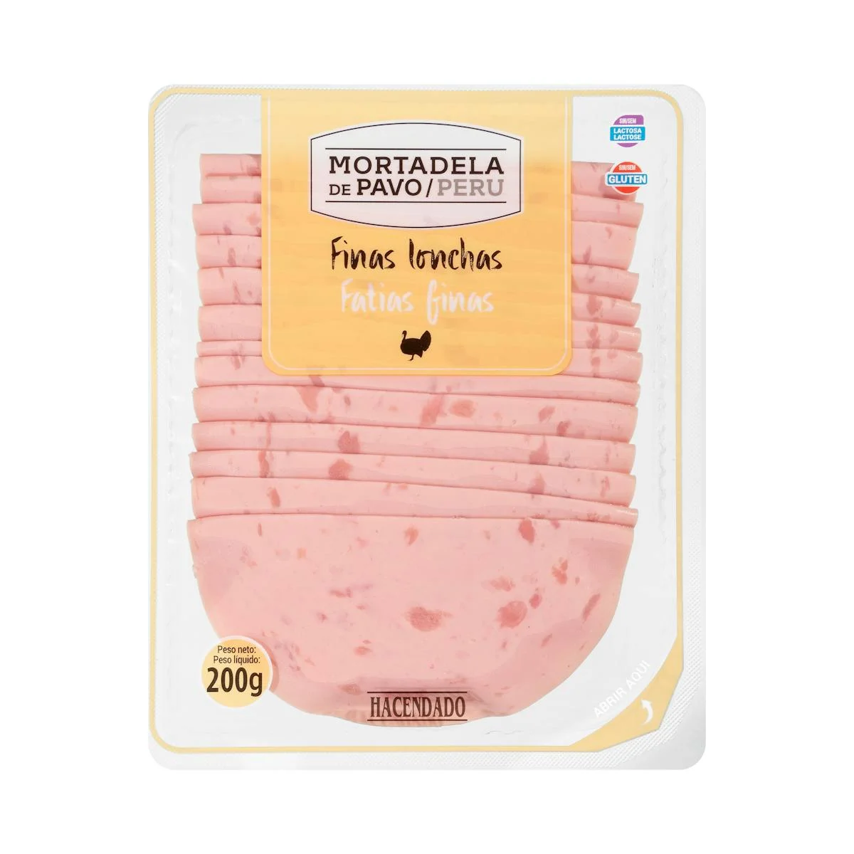 Putenmortadella Hacendado, dünne Scheiben