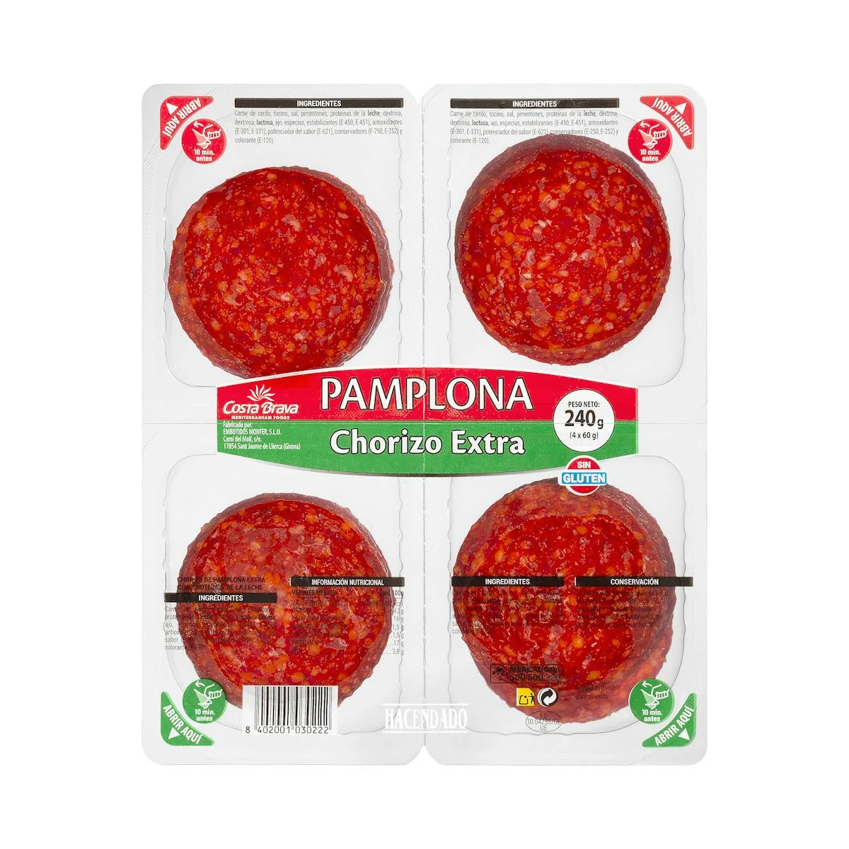 Xoriço Pamplona extra Hacendado talls