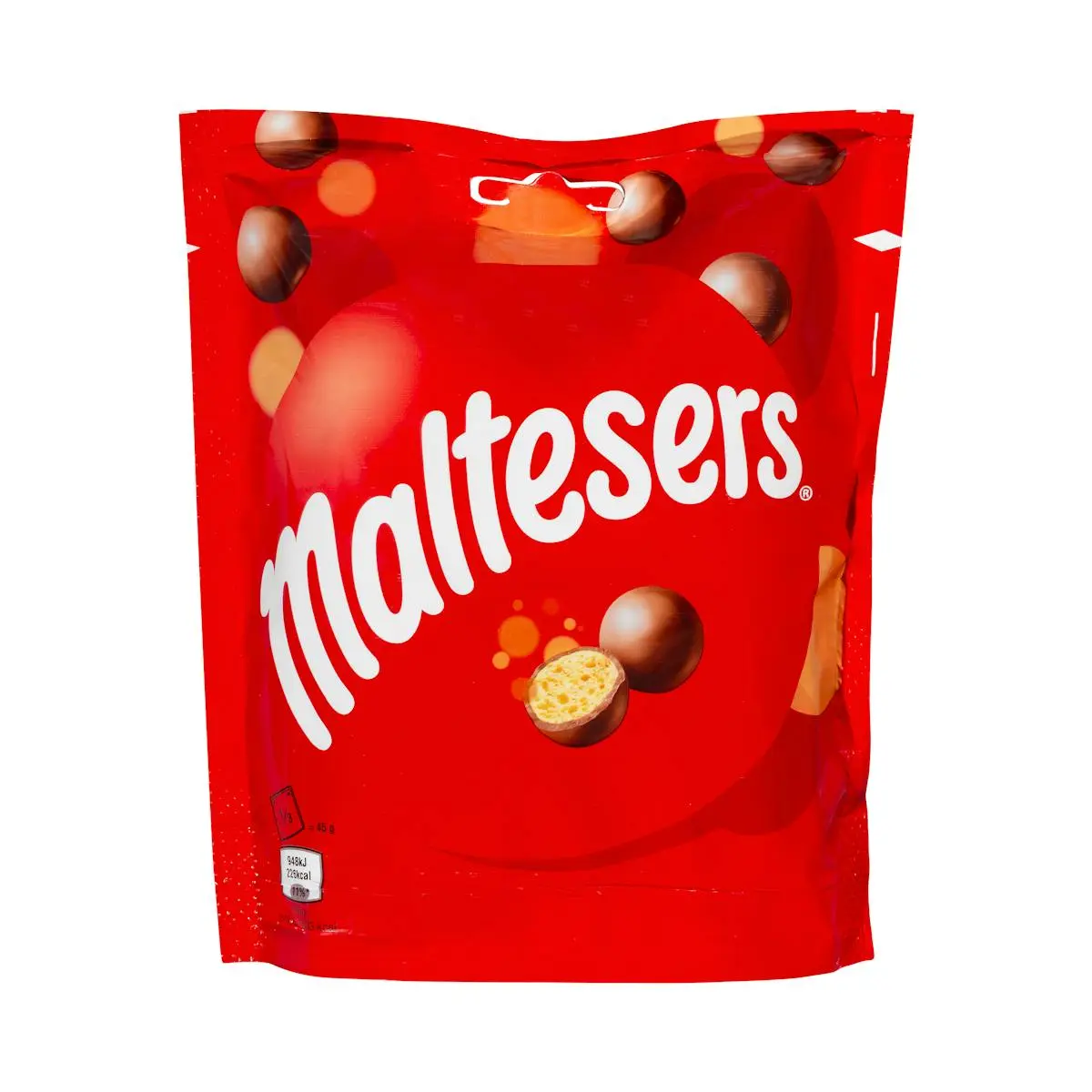 Crispy chocolate balls filled with milk Maltesers