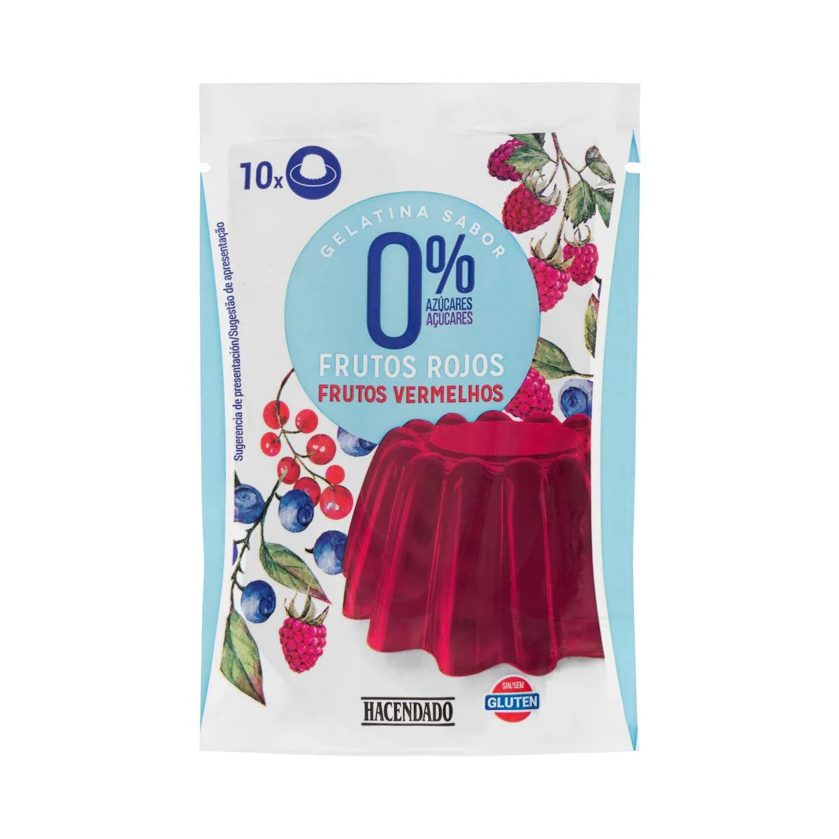 Red berries gelatin powder mix 0% sugar Hacendado