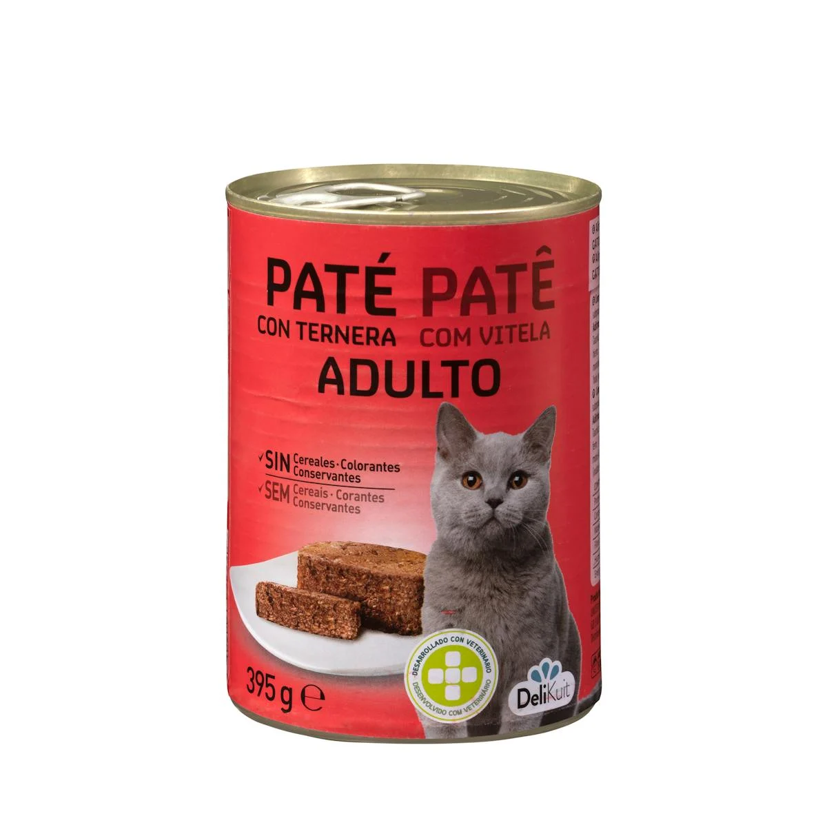 Paté con ternera gato adulto Delikuit