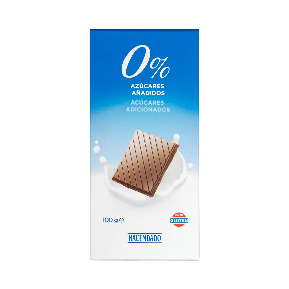 Extra fine milk chocolate 0% added sugars Hacendado