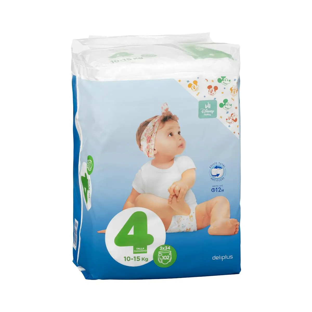 Couches bébé Deliplus, taille 4, 10-15 kg