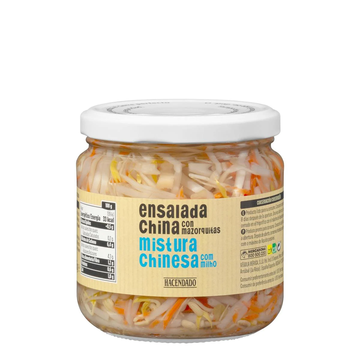 Chinese salad with mini corn cobs Hacendado
