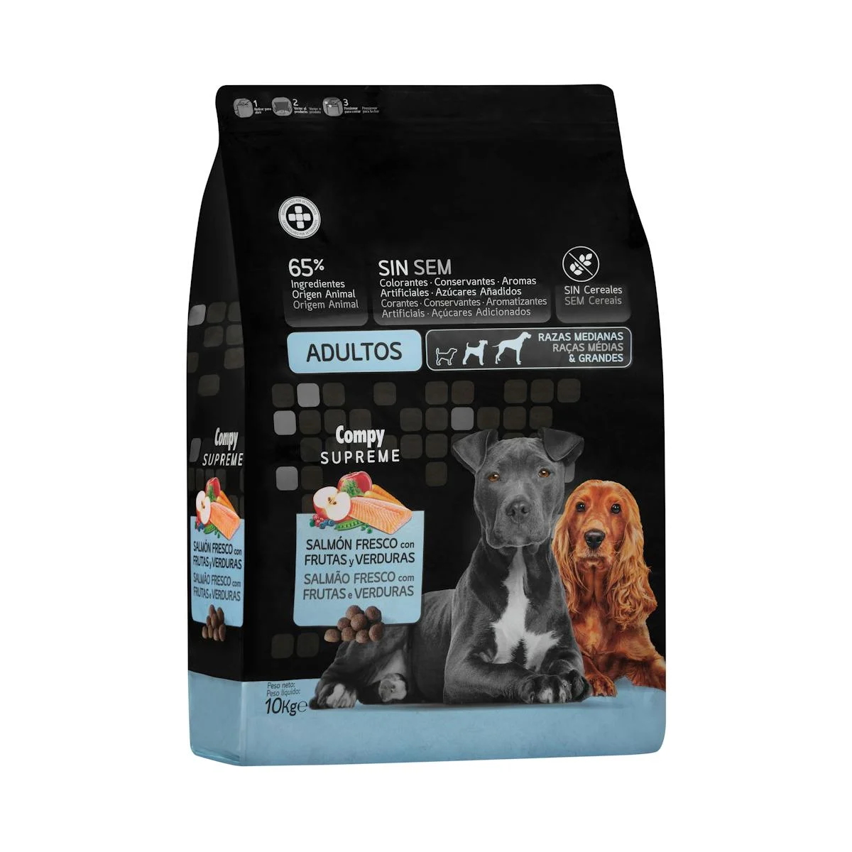 Adult dog food Supreme with fresh salmon, fruits and vegetables Compy