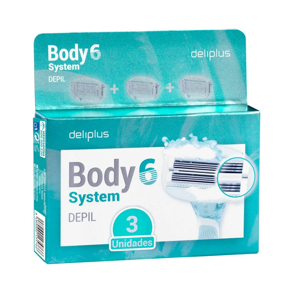 Recanvis maquineta depilació Deliplus Body System 6 fulles