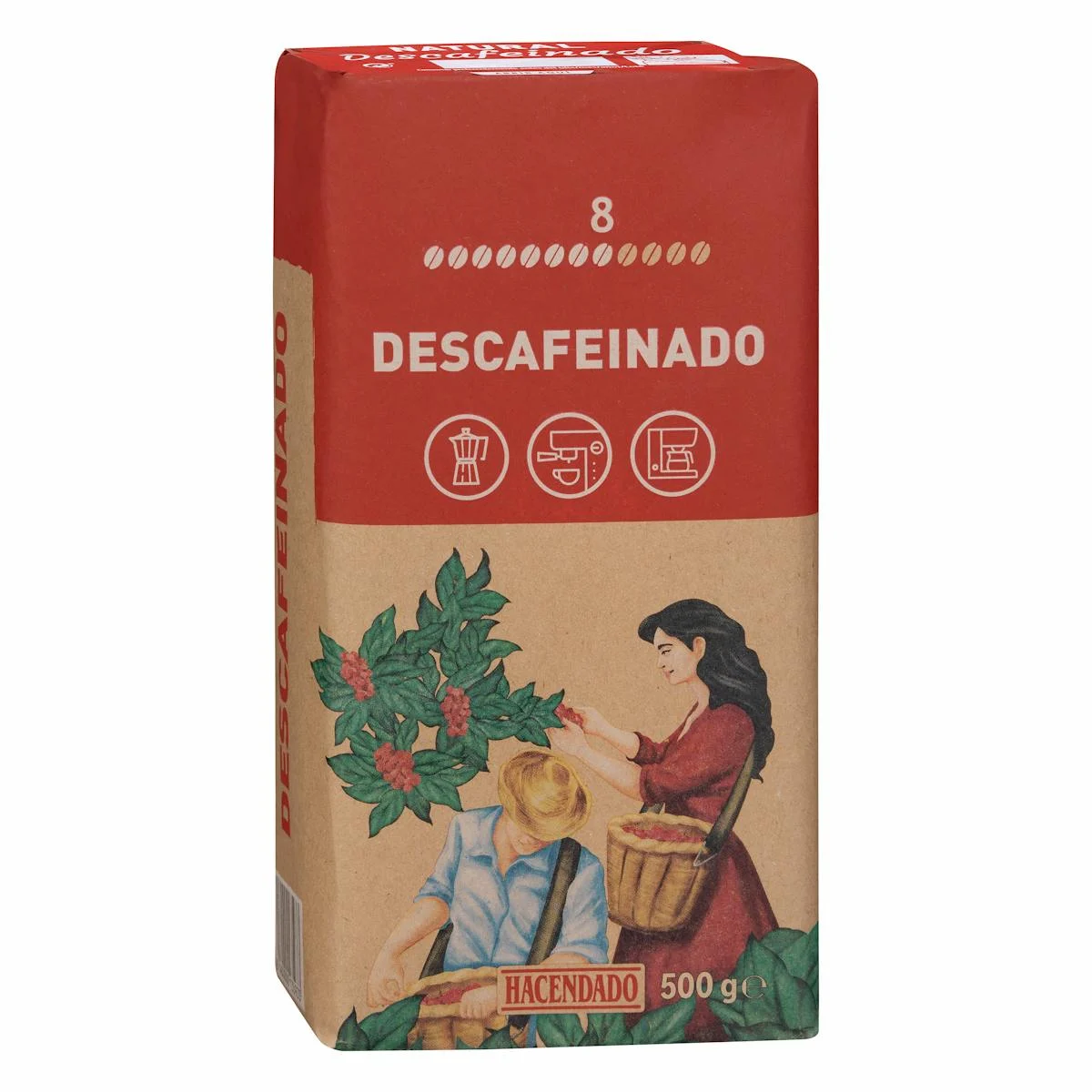 Café moulu décaféiné Hacendado