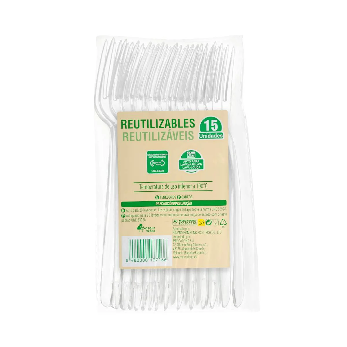 Reusable plastic forks Bosque Verde