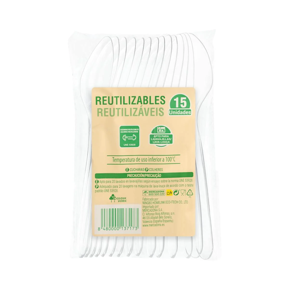 Culleres de plàstic Bosque Verde reutilitzables