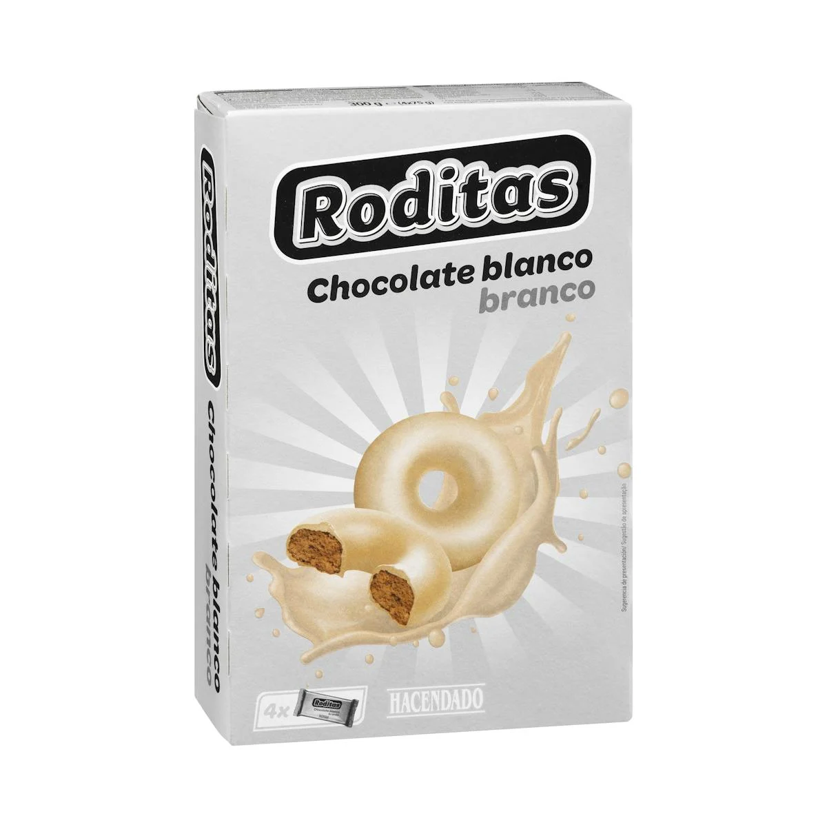 Biscuits Roditas enrobés de chocolat blanc Hacendado