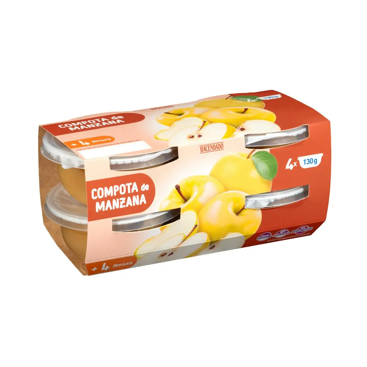 Farinetes compota de poma Hacendado +4 mesos
