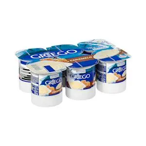 Caramel flavour greek dairy dessert Hacendado