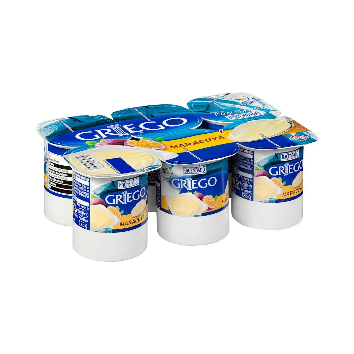 Passion fruit flavour greek dairy dessert Hacendado
