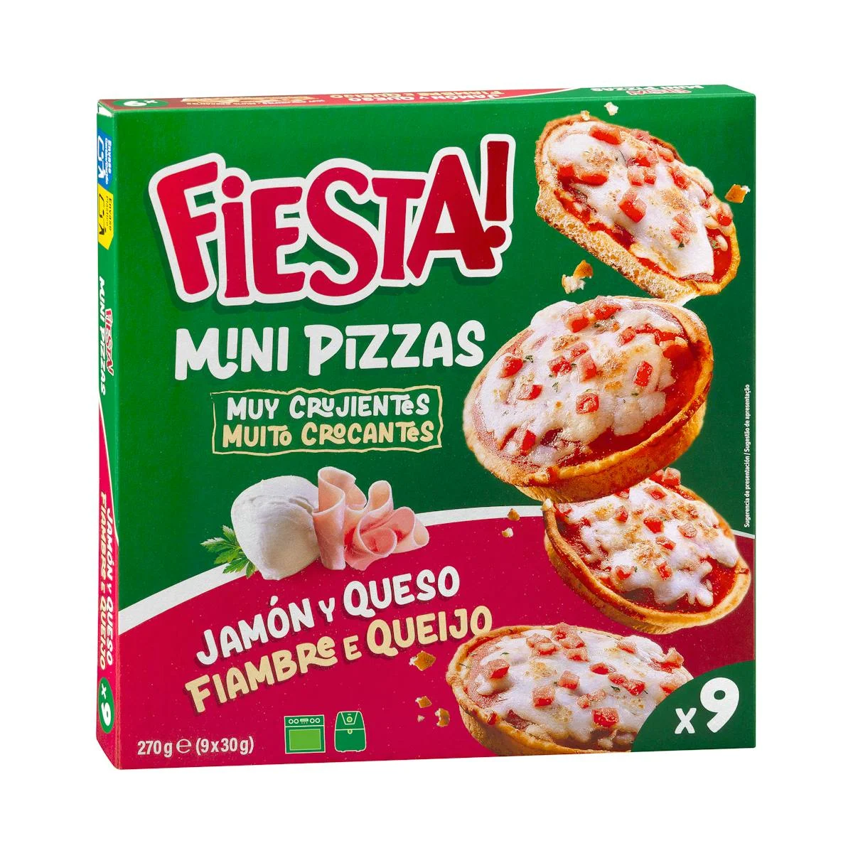Mini cheese and ham pizza deep frozen Fiesta