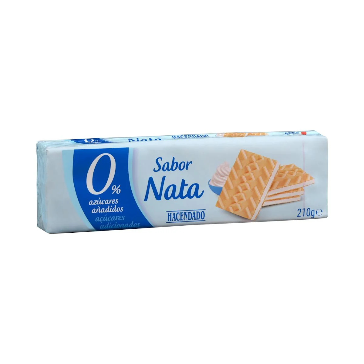 Neules farcides de nata Hacendado 0 % sucres afegits