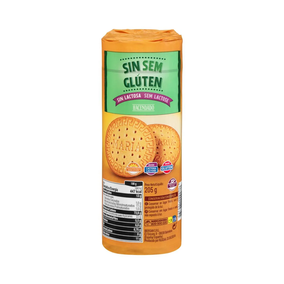 Biscuits Maria sans gluten et sans lactose Hacendado