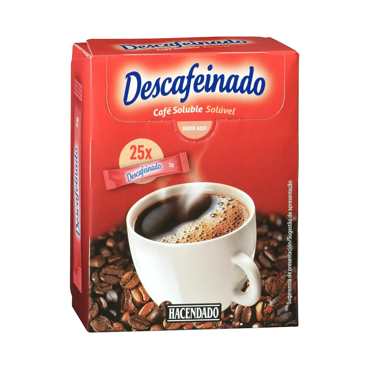 Decaf instant coffee sachets Hacendado
