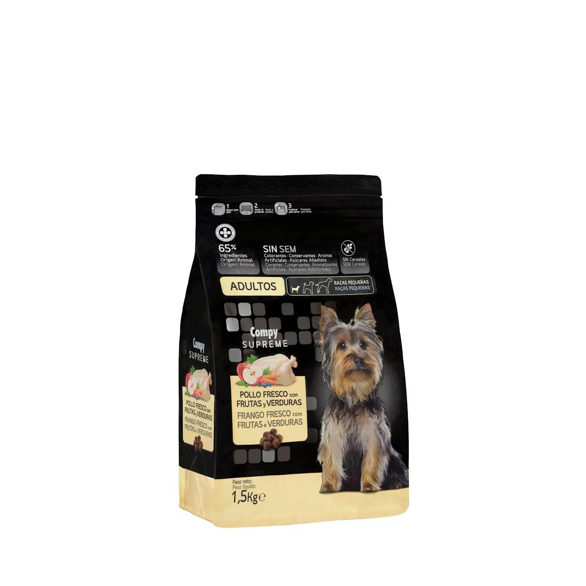 Adult dog food Supreme with fresh chicken, fruits and vegetables Compy