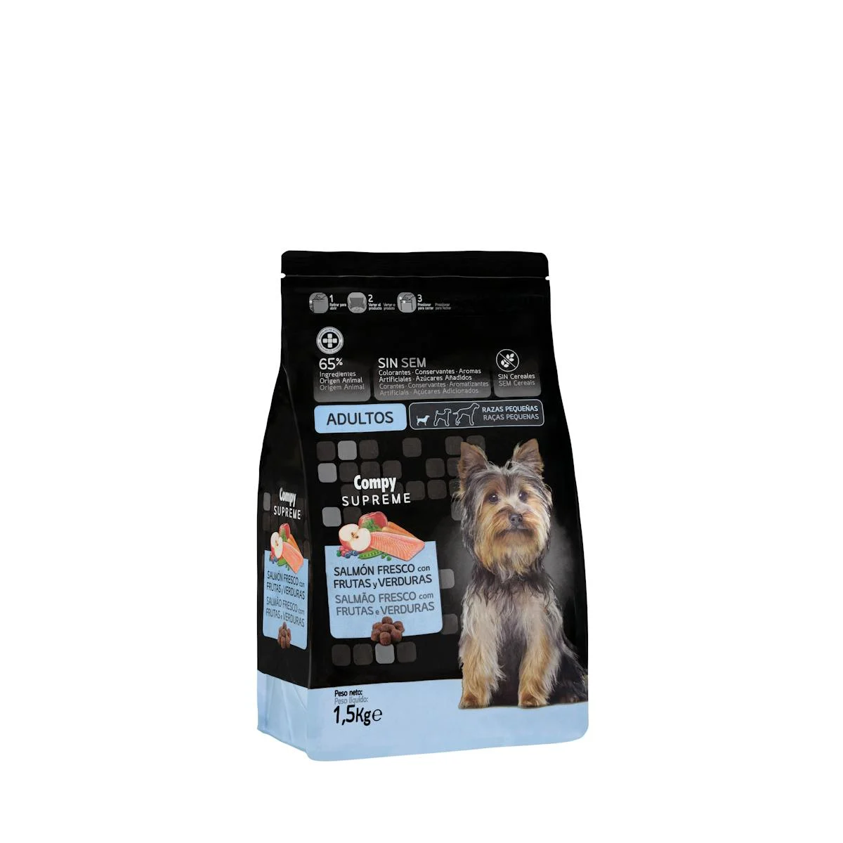 Adult dog food Supreme with fresh salmon, fruits and vegetables Compy