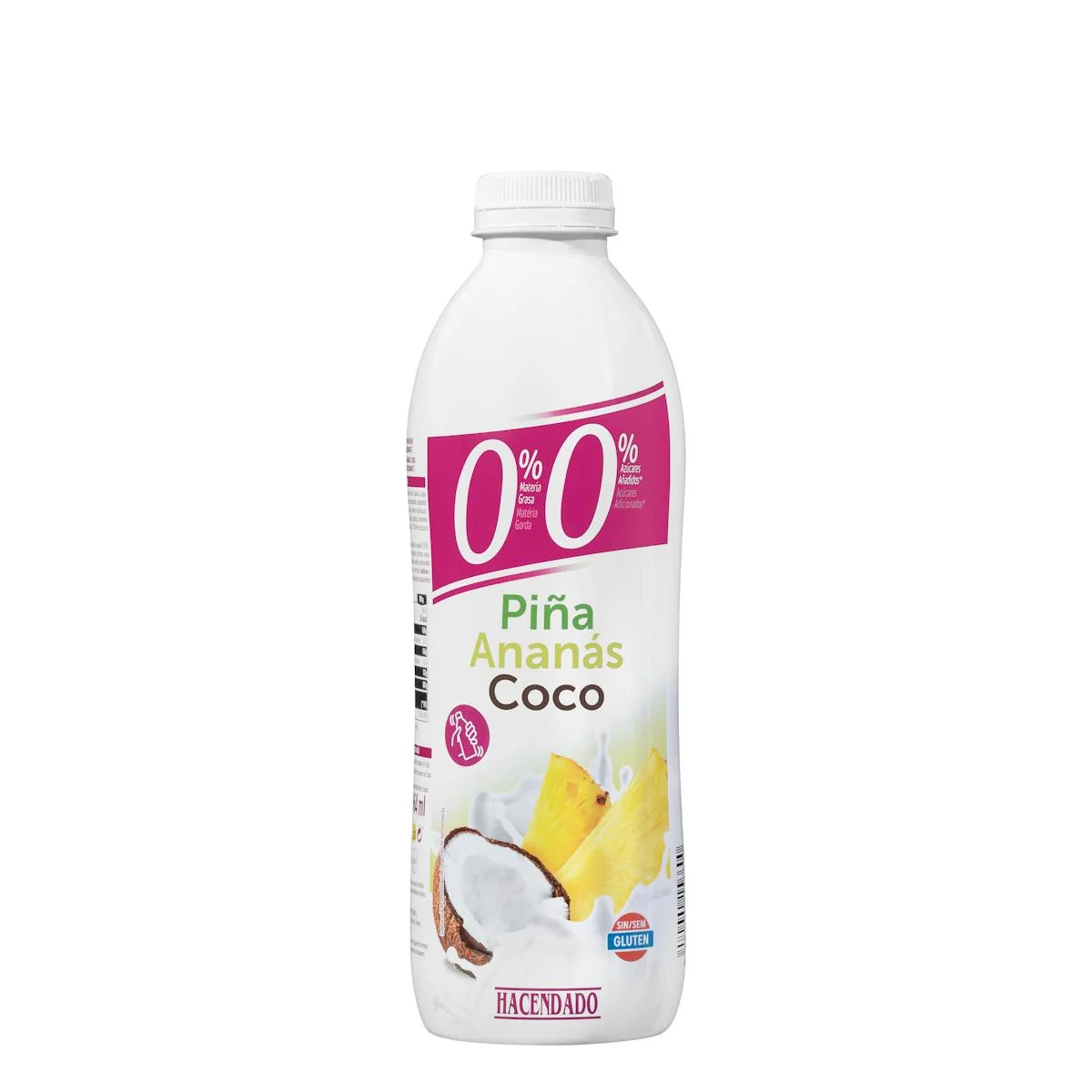 Iogurt líquid pinya i coco Hacendado 0% MG 0% sucres afegits
