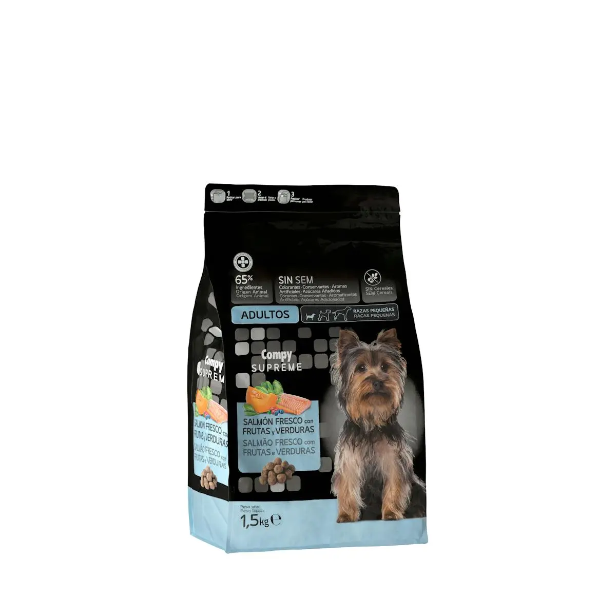 Adult dog food Supreme with fresh salmon, fruits and vegetables Compy