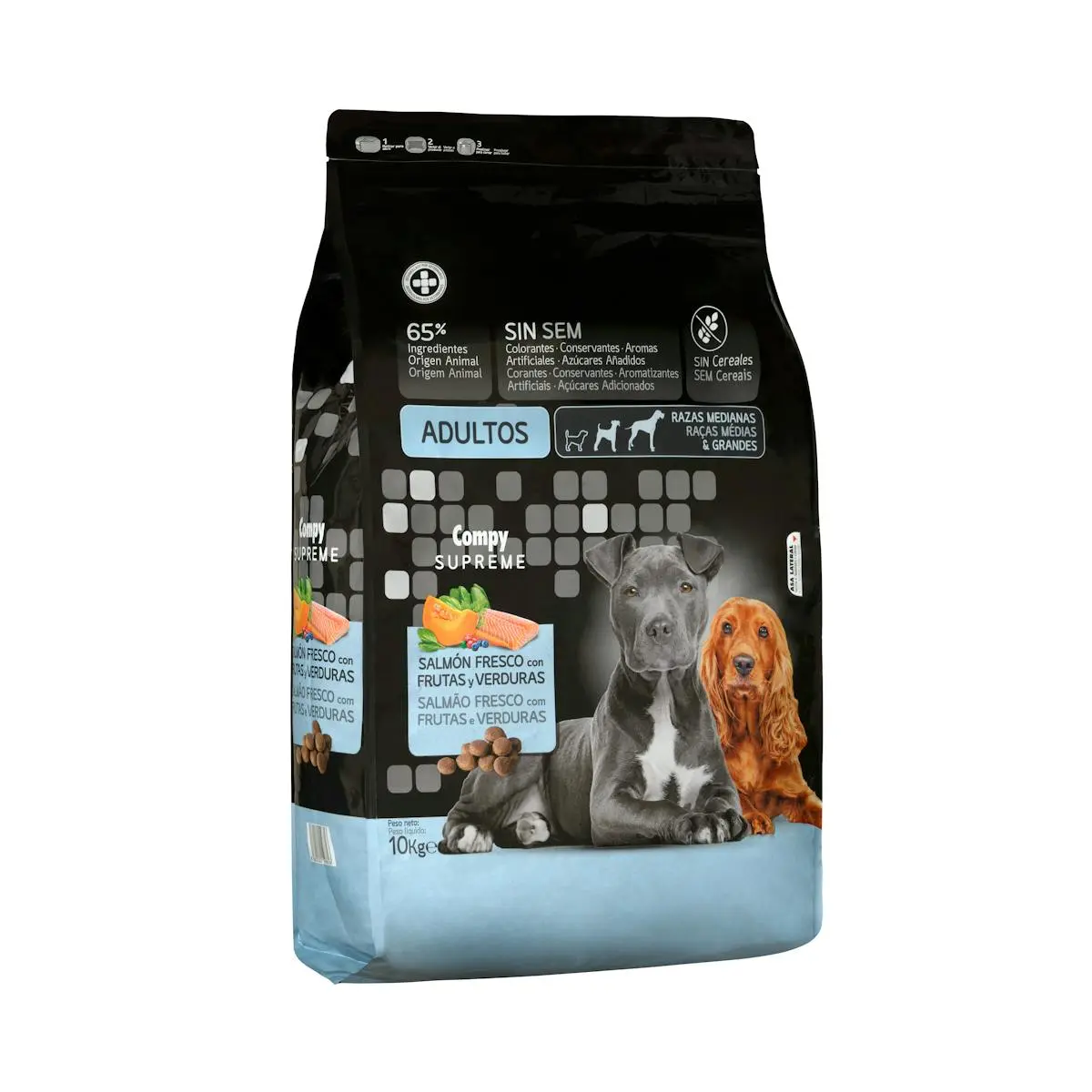 Adult dog food Supreme with fresh salmon, fruits and vegetables Compy