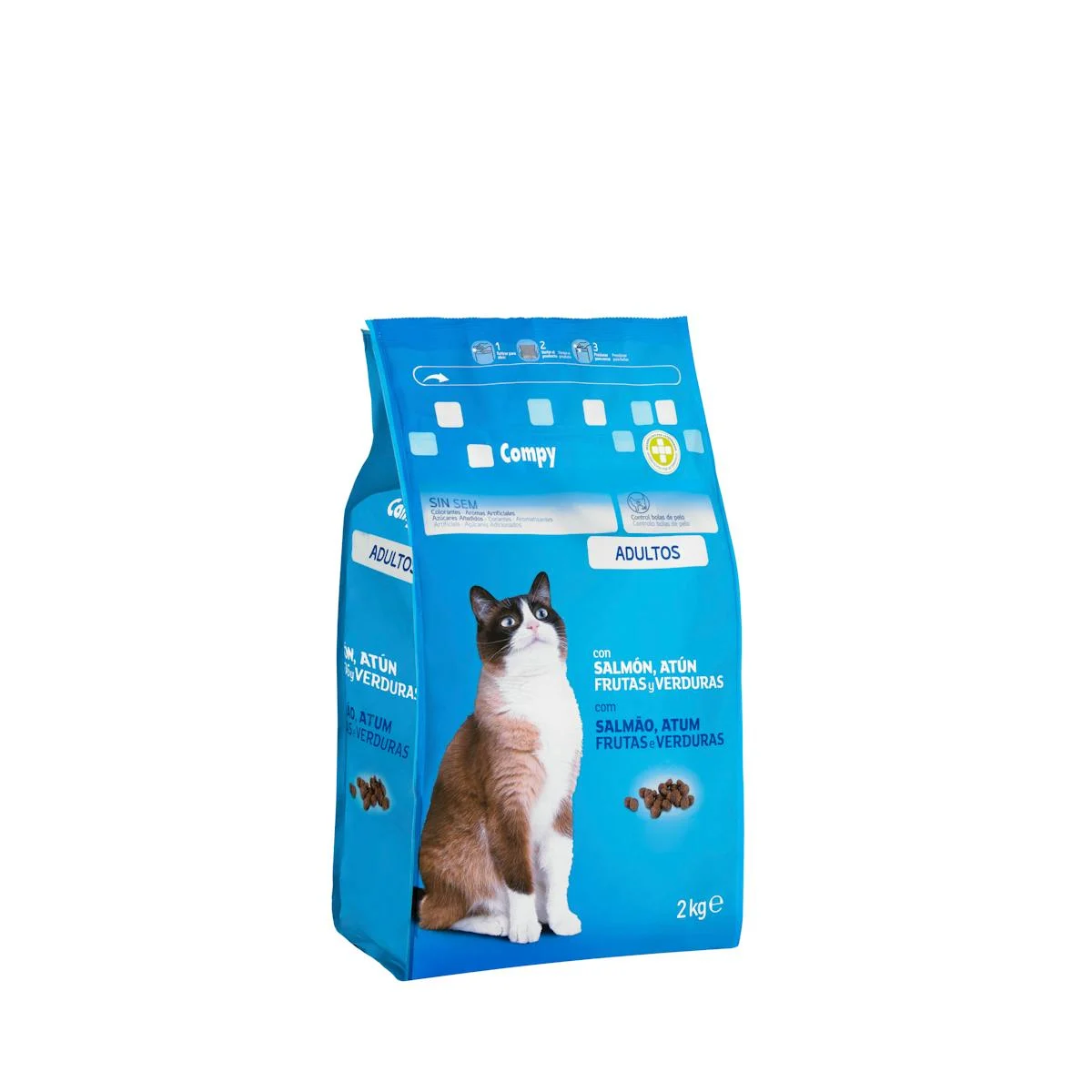 Adult cat food with salmon, tuna, fruits and vegetables Compy