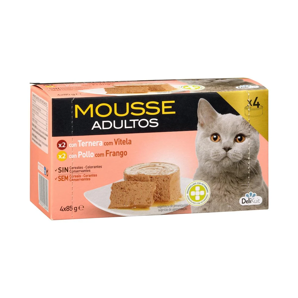 Fleischmousse für ausgewachsene Katzen Delikuit