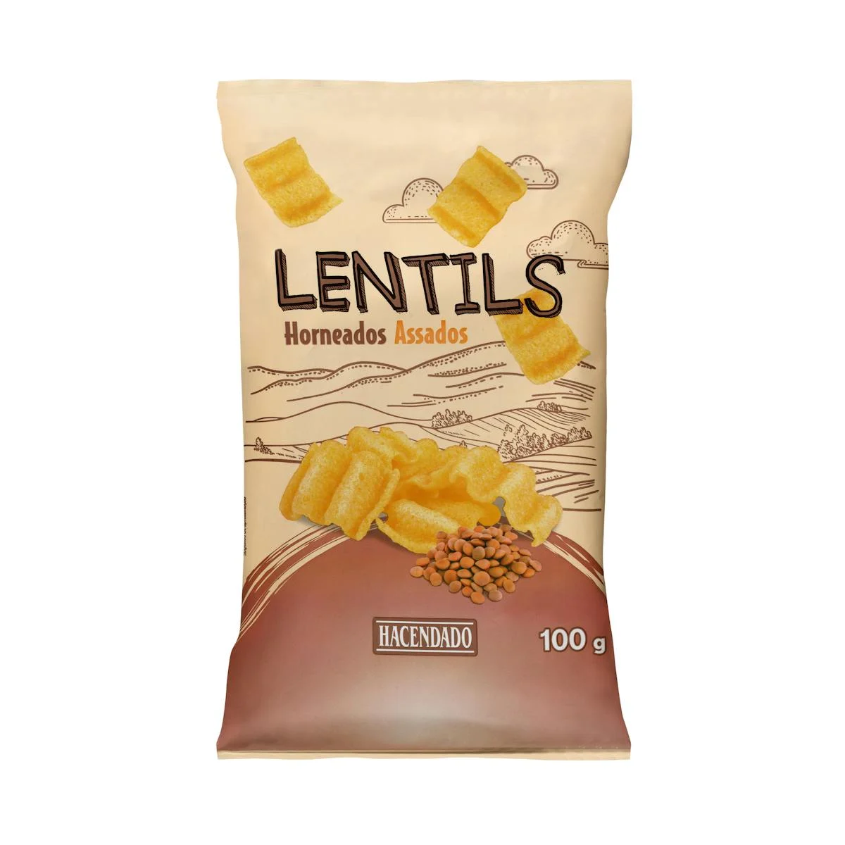 Gebackener Linsensnack Lentils Hacendado