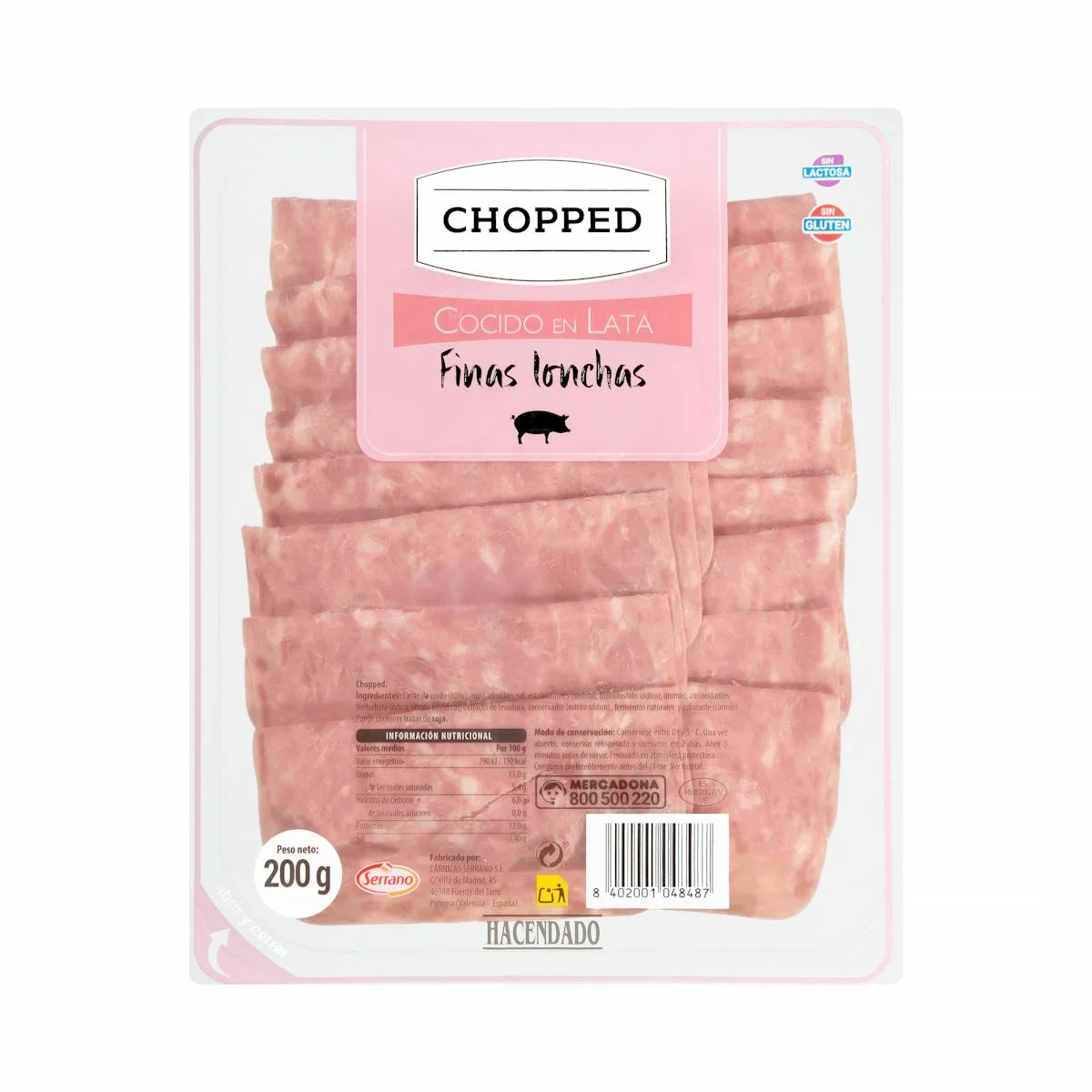 Dosen-Chopped in dünnen Scheiben Hacendado