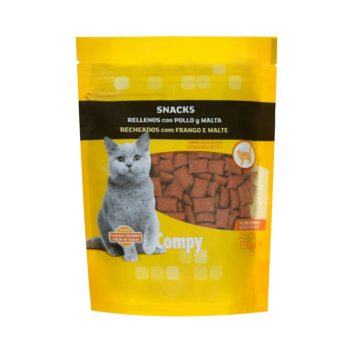 Gefüllte Katzensnacks mit Huhn und Malz Compy