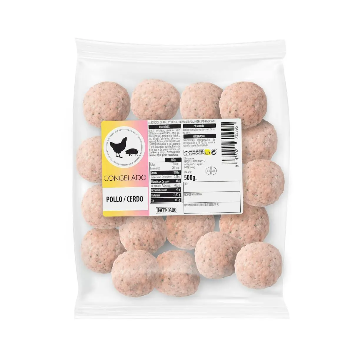 Gefrorene Hähnchen-Schweinefleischbällchen