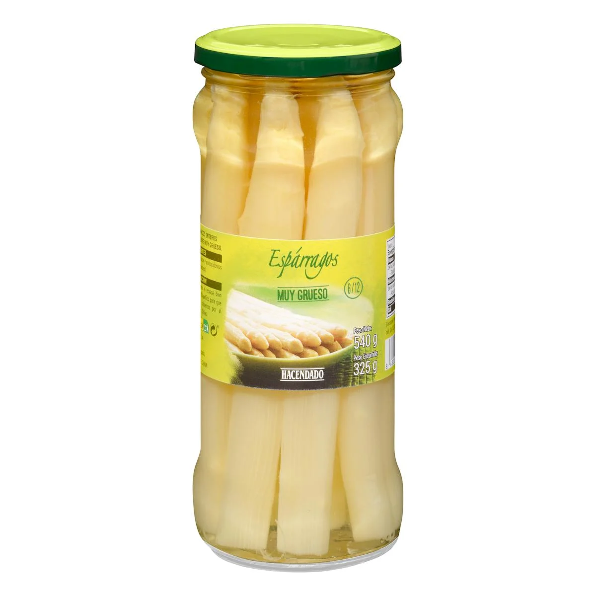 Whole very thick white asparagus Hacendado