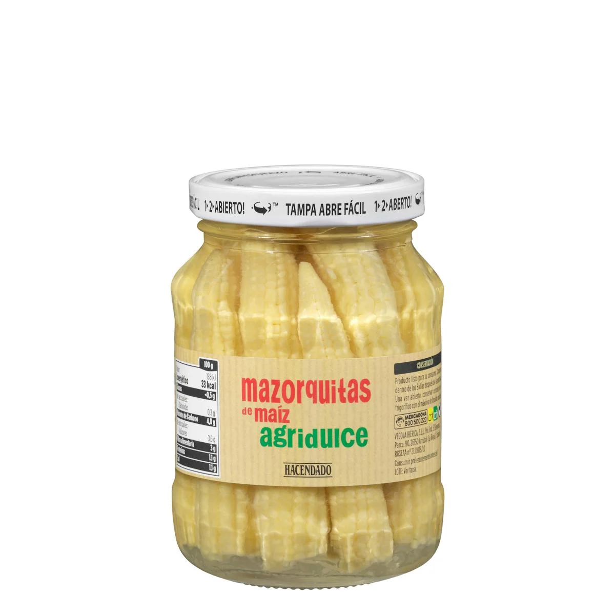 Süß-saure Mini-Maiskolben Hacendado