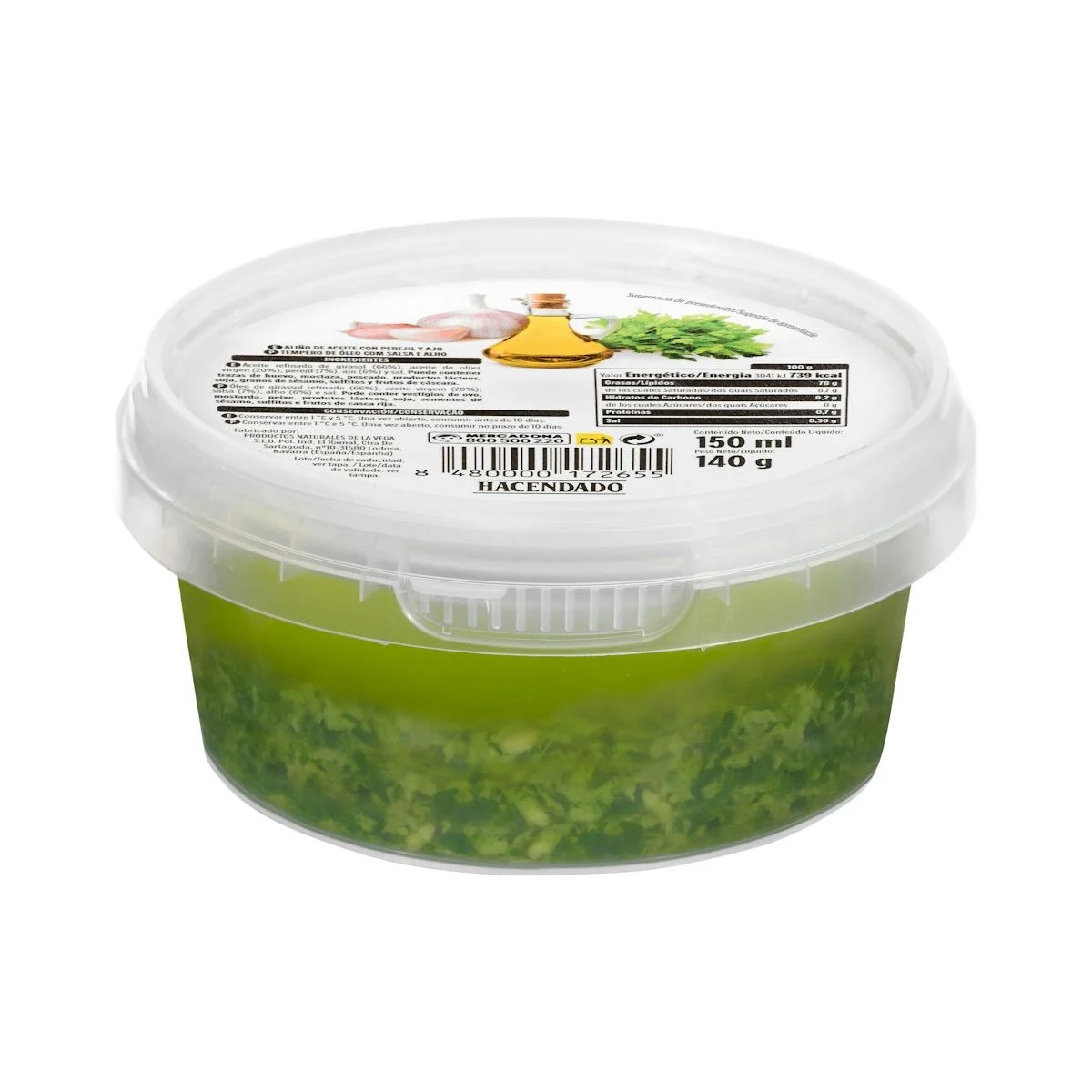 Öl-Dressing mit Petersilie und Knoblauch Hacendado