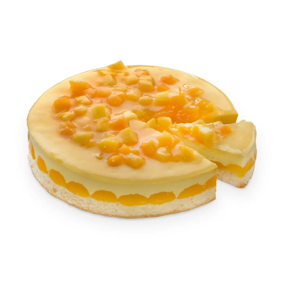 Frozen tropical cake with mango, passion fruit and peach Hacendado