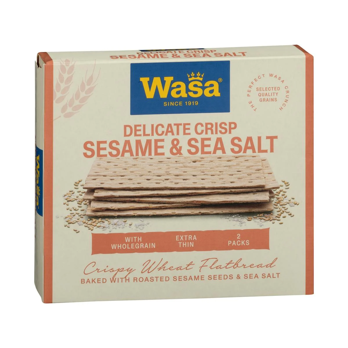 Thin delicate Crisp Toasted Bread with Sesame and Sea Salt Wasa