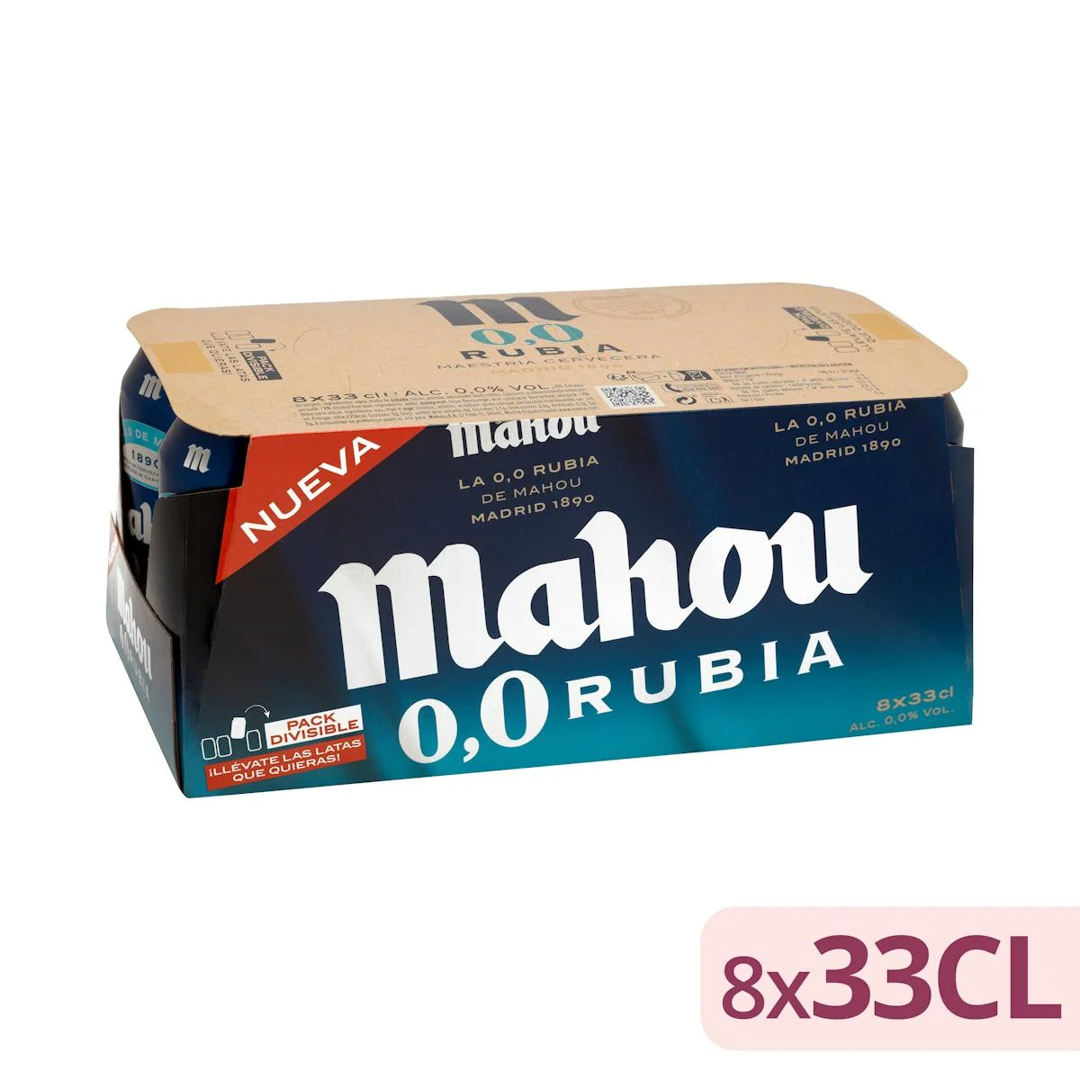 Cervesa 0,0% sense alcohol rossa Mahou