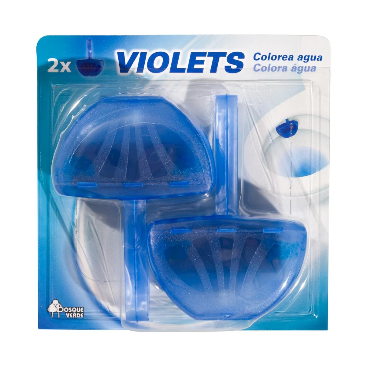 Blauer WC-Einhänger mit Violets-Duft Bosque Verde