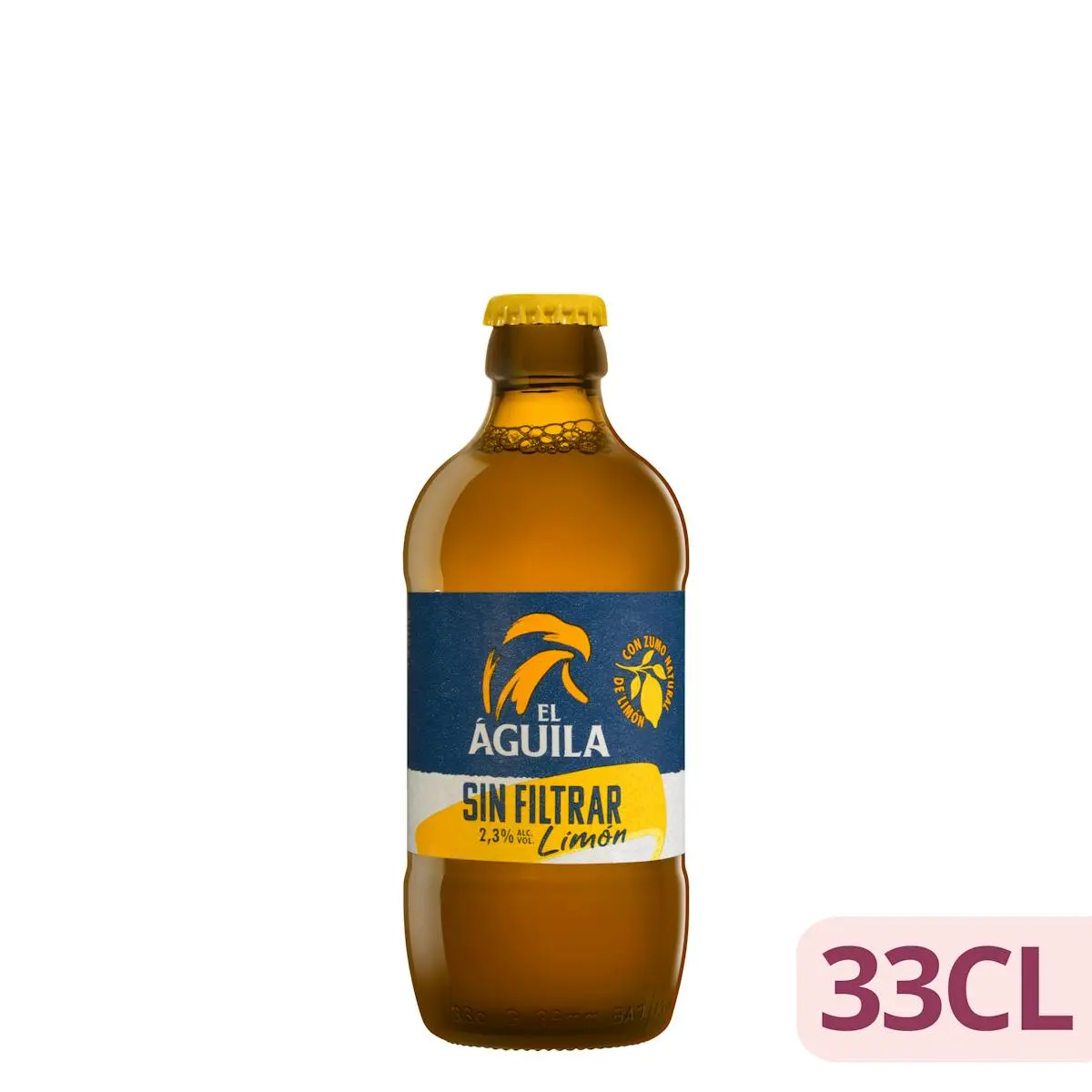 Unfiltered beer with natural lemon juice El Águila