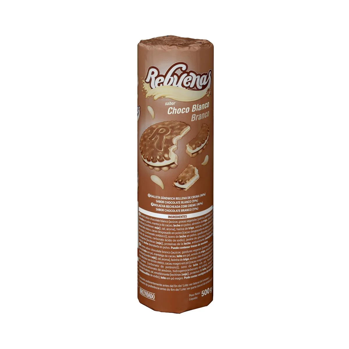 White chocolate filled Rebuenas 1 biscuits Hacendado