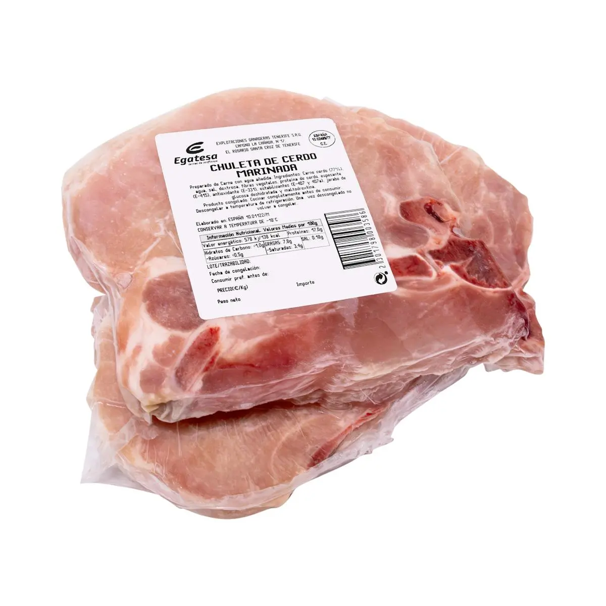 Marinated frozen pork chop