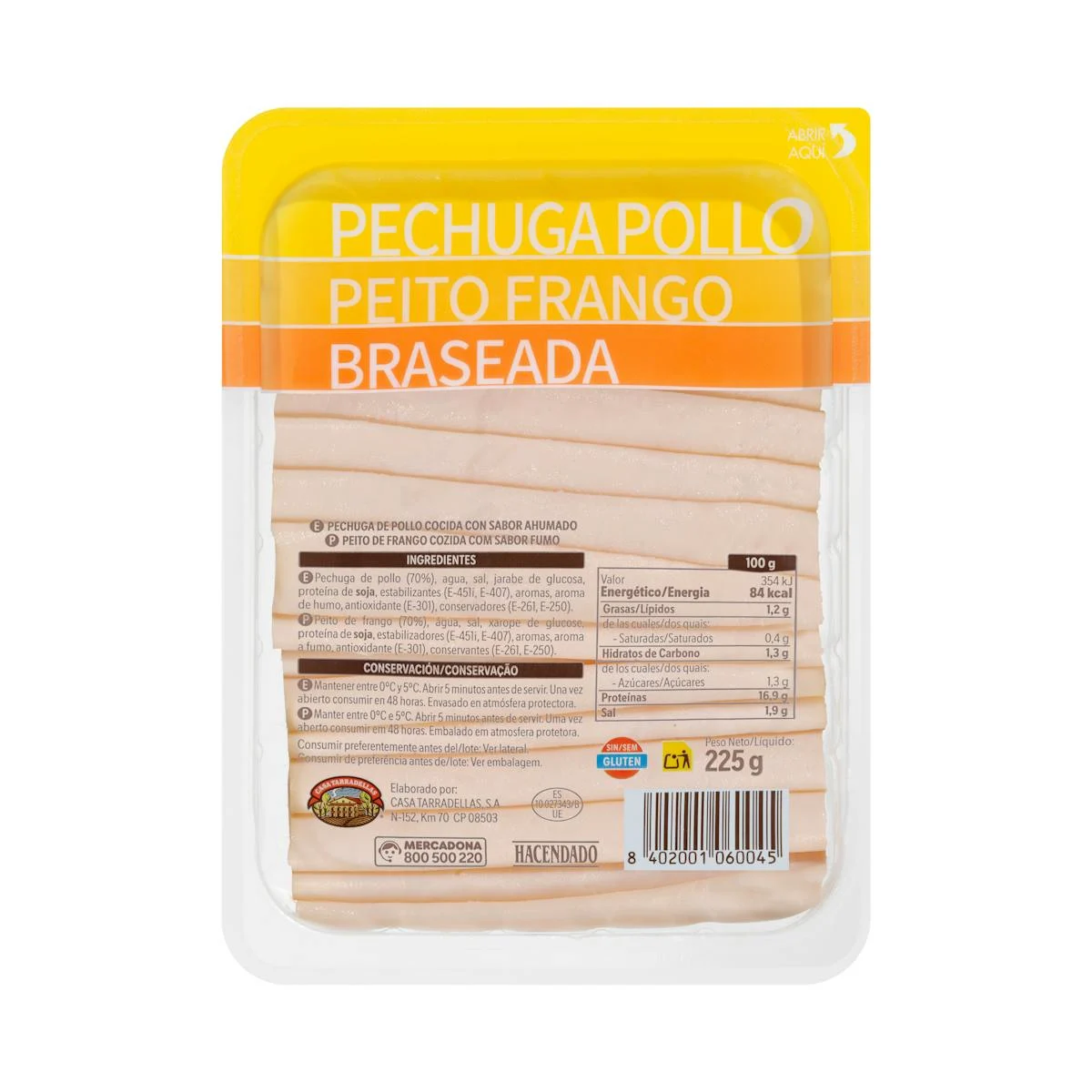 Pit de pollastre brasada Hacendado talls