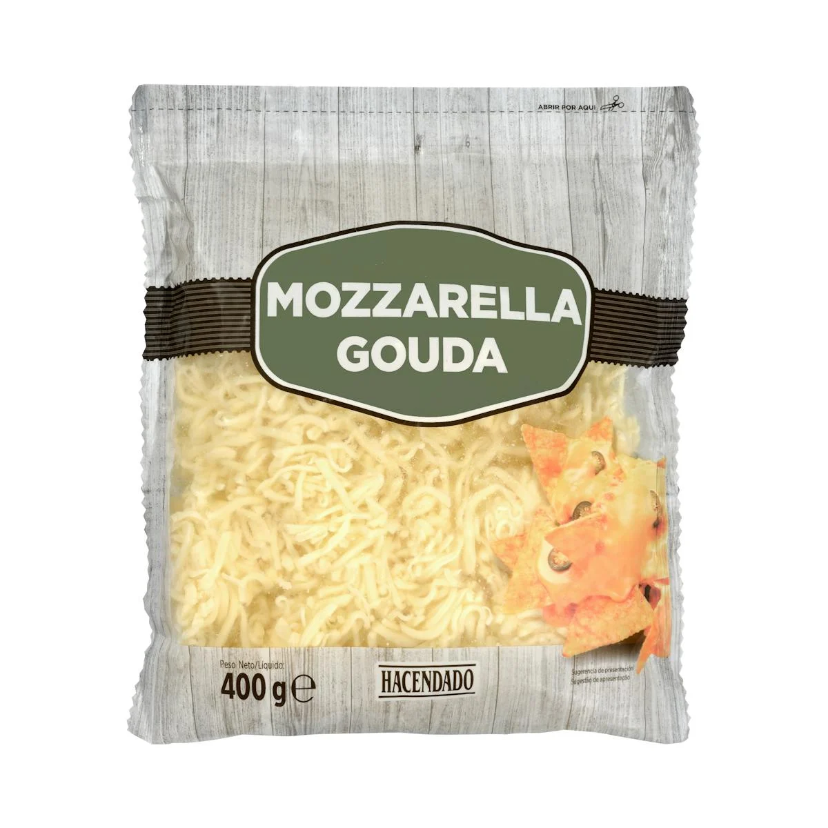 Geriebener Mozzarella und Gouda Hacendado