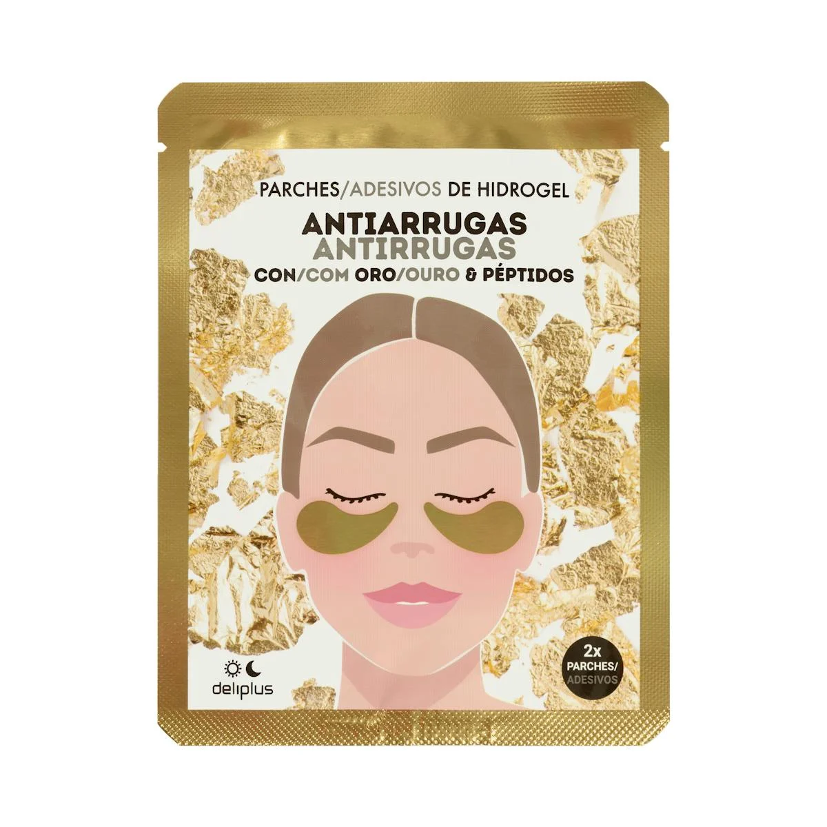 Pegats d'hidrogel per a ulls Antiarrugues Deliplus amb or i pèptids